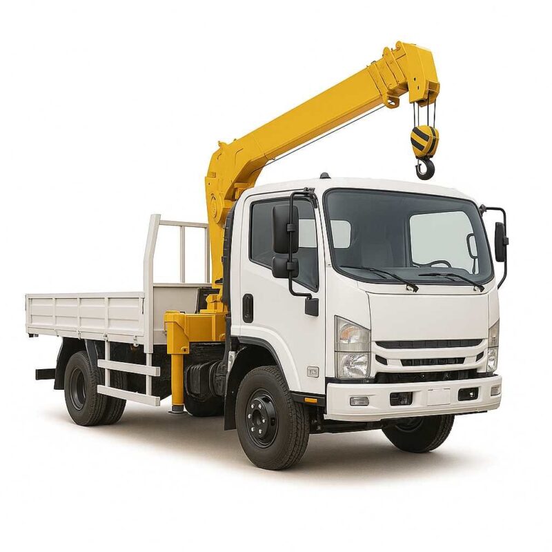 CLW GROUP truck-mounted crane with telescopic boom and flatbed cargo body