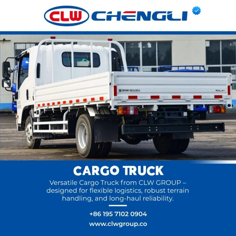 Rear-left perspective of CLW GROUP transport truck