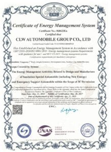 Certificate of Energy Management System CLW -EN