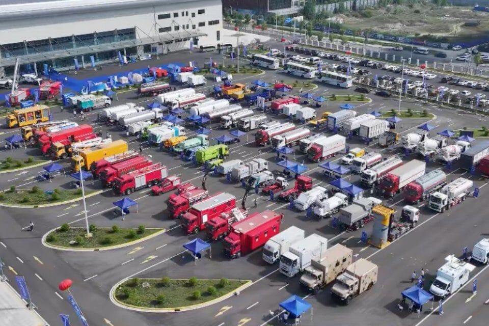 CLW Group exhibition booth showcasing special vehicles at 2025 Special Purpose Vehicle Expo