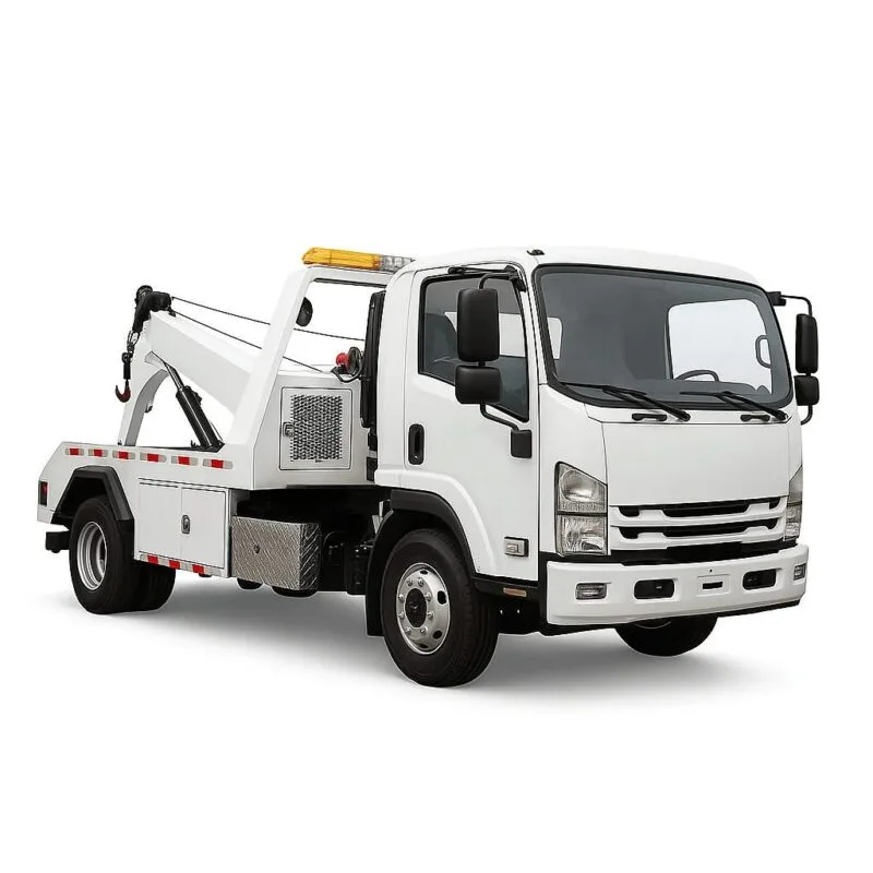 CLW GROUP wrecker truck equipped with boom arm and dual winches for vehicle recovery