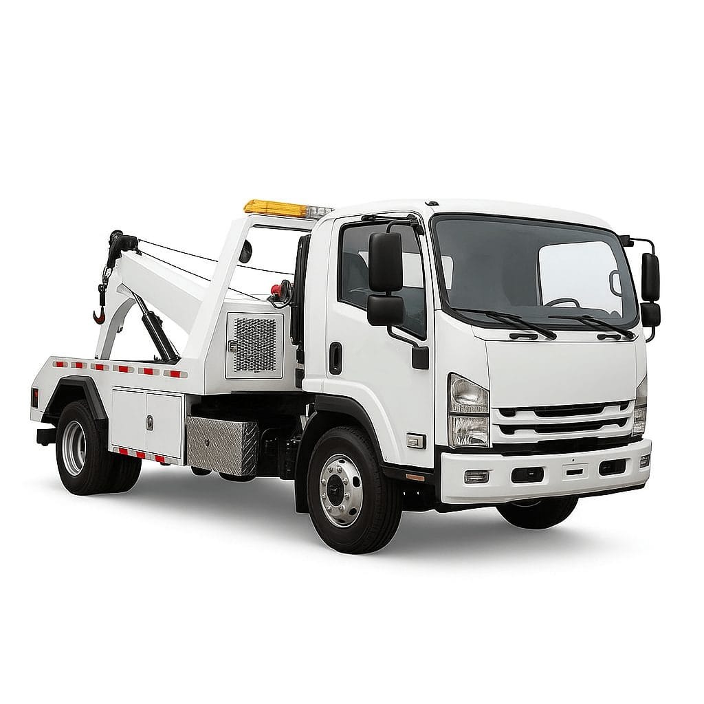 CLW GROUP wrecker truck equipped with boom arm and dual winches for vehicle recovery
