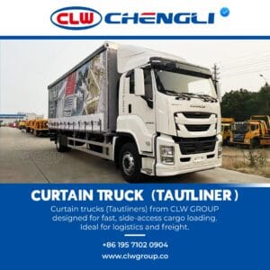 Diagonal front-left angle of curtain truck