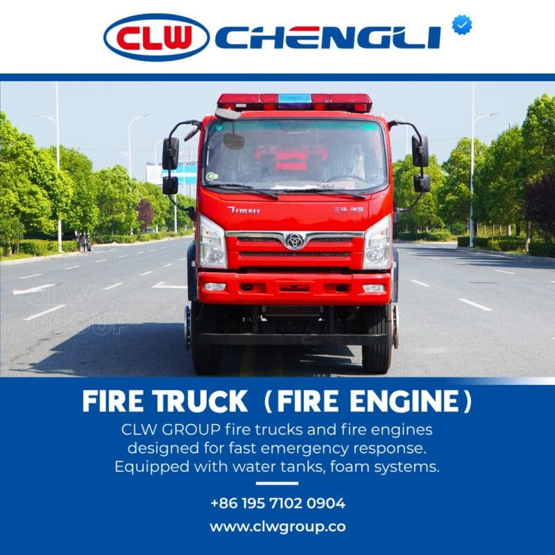 Front view of CLW GROUP emergency fire vehicle