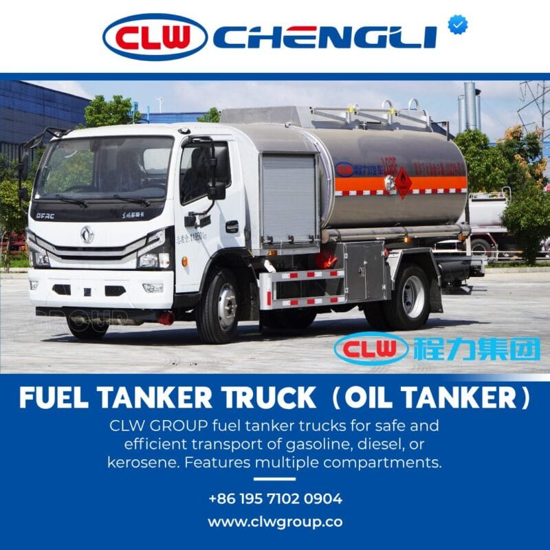 Front-right view of fuel truck with company decals