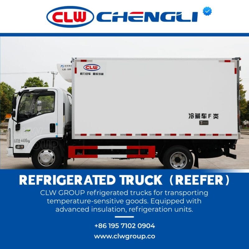 Side view of insulated truck body and branding