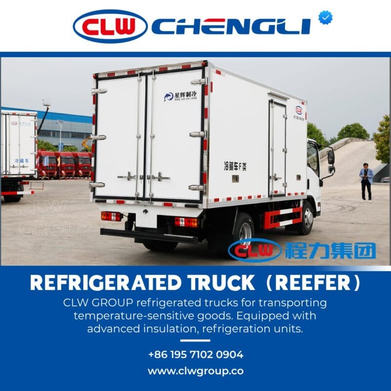 Rear-right view of cold chain truck