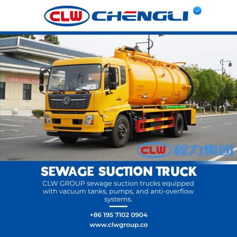 Front-right view of sludge vacuum truck