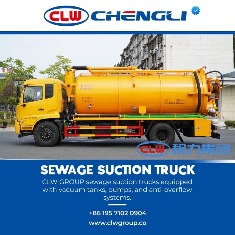 Side profile of vacuum tanker with hose mount
