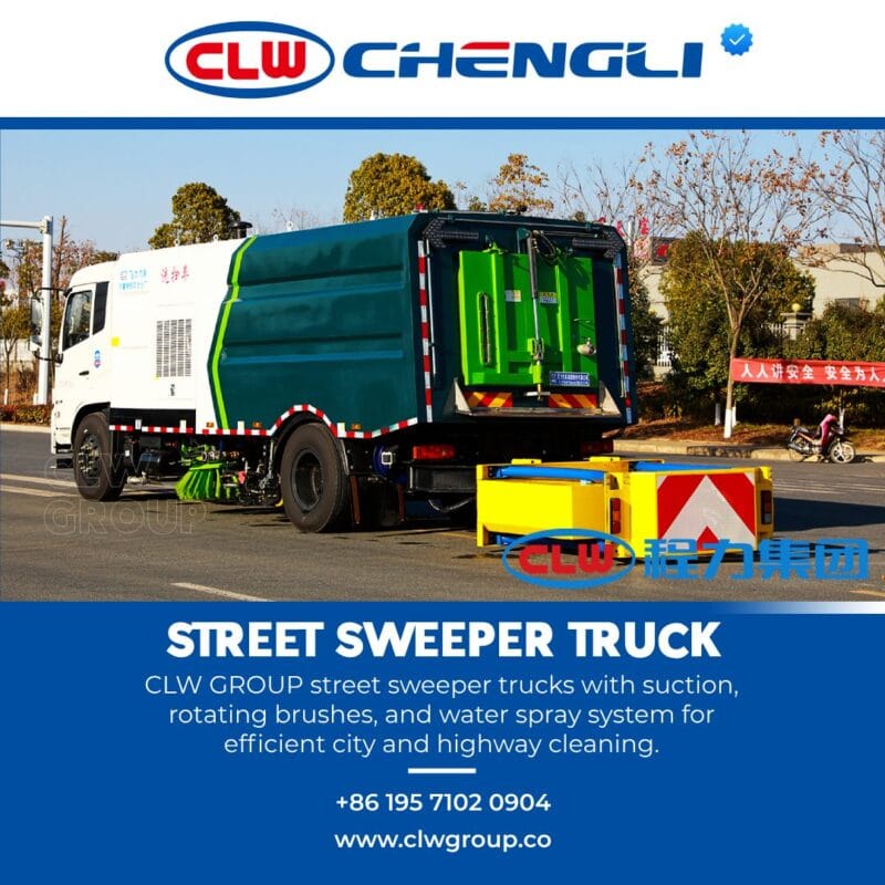 Rear-left perspective of street cleaning truck