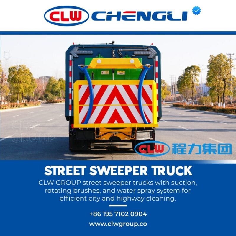 Rear of CLW GROUP vacuum sweeper truck