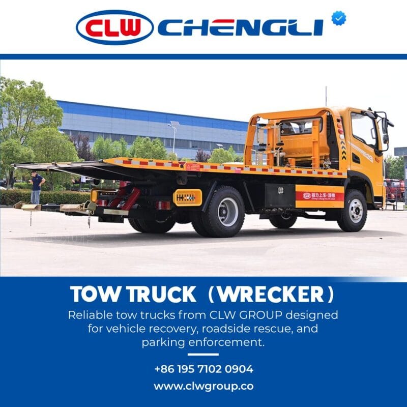 Rear-right perspective of CLW GROUP wrecker truck