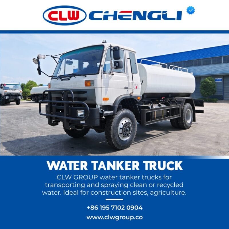 Front-right view of CLW water spray truck