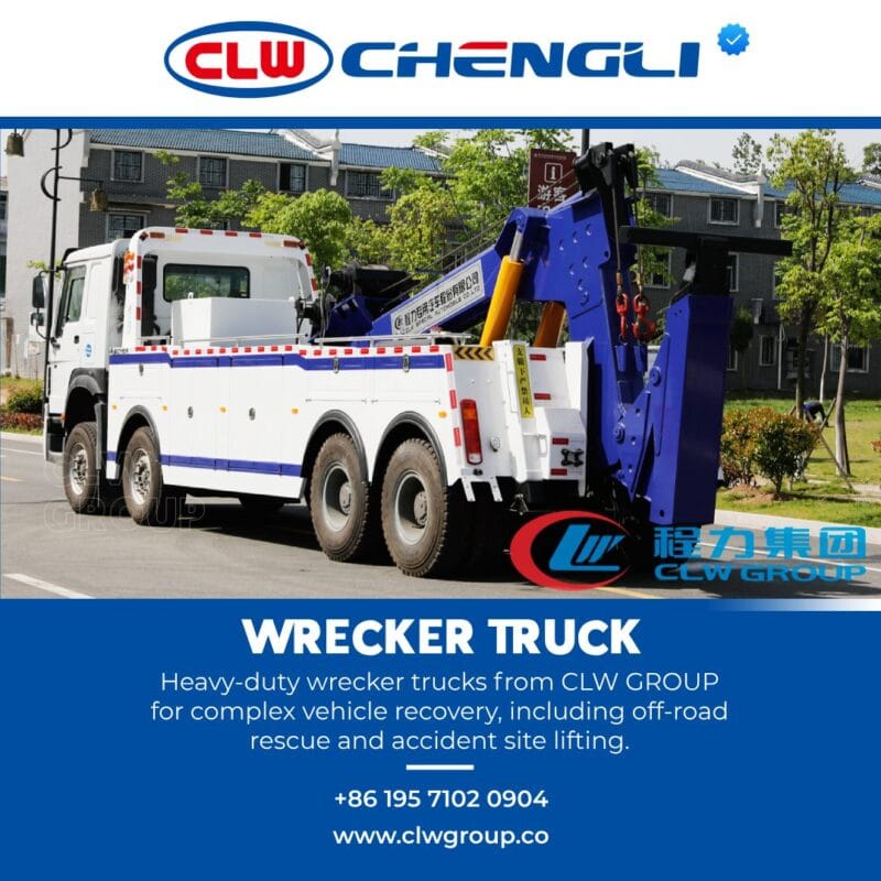 Rear-left perspective of CLW GROUP heavy recovery truck